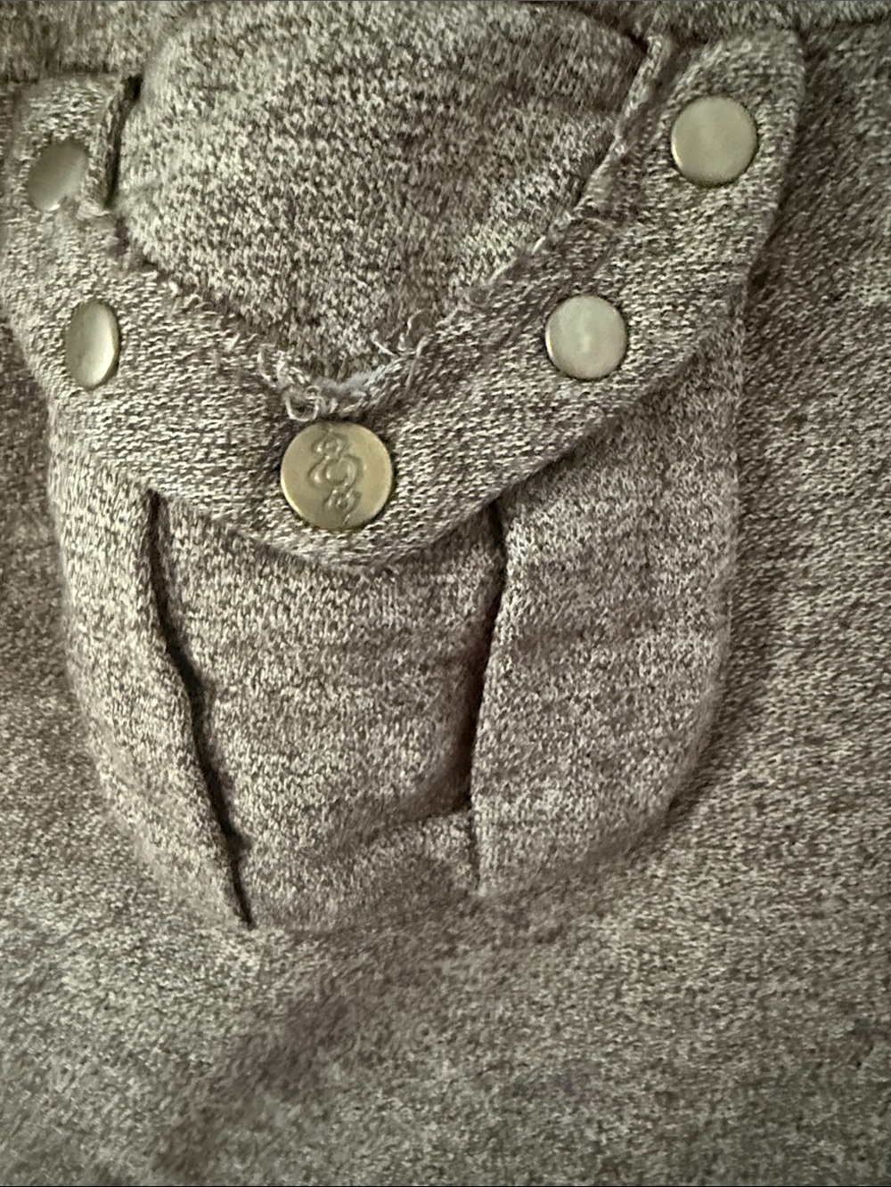 Women's Draped Cowl Tunic Sweatshirt/Tunic in Heather Brown - Picture 4 of 6